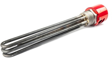 Flanged heater for a degreasing bath